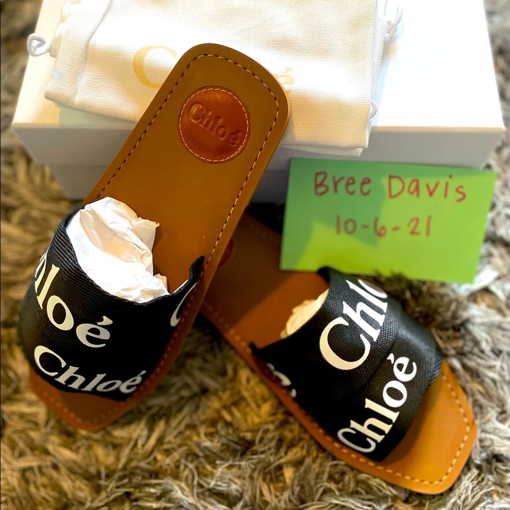 NEW IN BOX - Chloe Woody Slide - Black - 38
